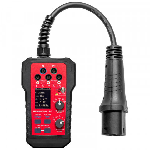 Benning EV 3-3 Wallboxtester und Messadapter f&uuml;r EV-Lades&auml;ulen (10239871)